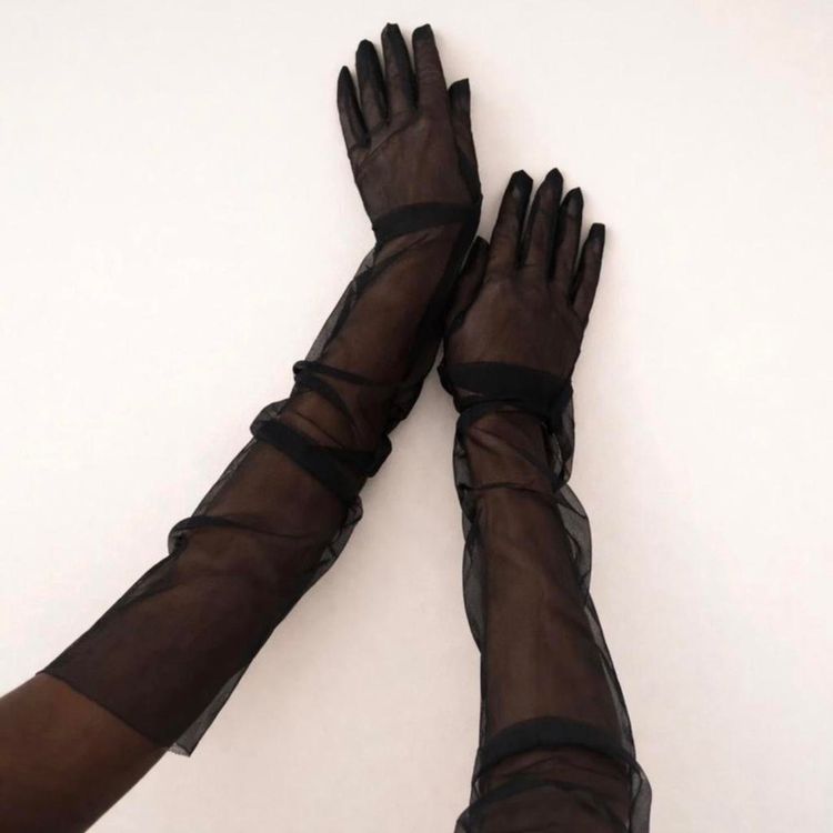Black Sheer Long Gloves image 2